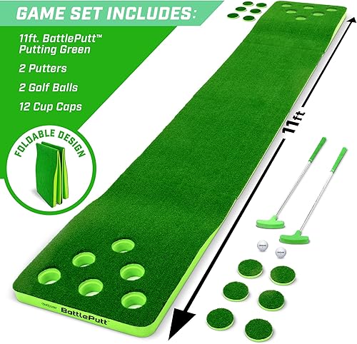 Miniatura 6 de GoSports BattlePutt - Juego de golf de putting de 2 contra 2, juego estilo Pong con verde de putting de 11 pies, 2 putters y 2 pelotas de golf