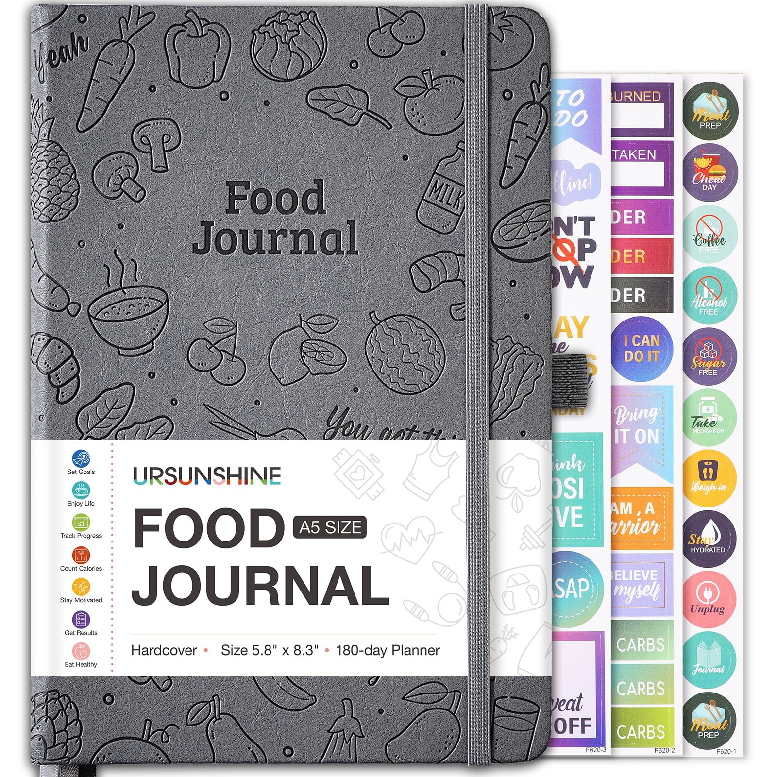 Food Journal - Food Journal for Women Weight Loss, 6 Month Meal Planner & Food Diary, Count Calories and Achieve Goals, 5.8x8.3" Fitness Journals for Tracking Meals-picture-31