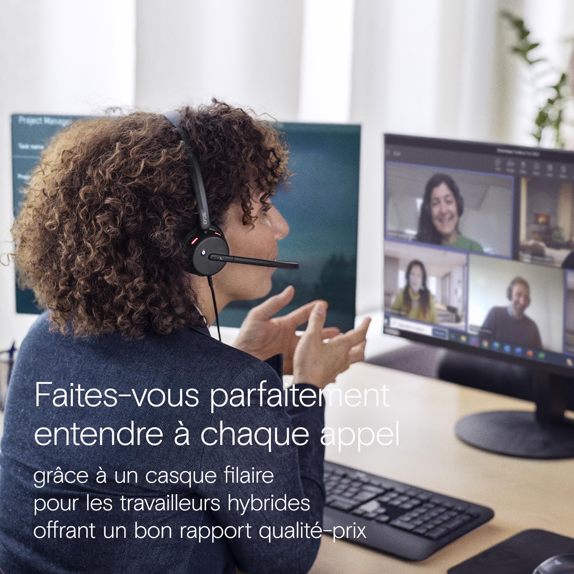 EPOS Impact 460T Casque Binaural on-Ear USB-C & USB-A avec Double Micro Anti-Bruit, Certifié Microsoft Teams, Plug-and-Play, Idéal pour Bureau, Travail à Distance, Zoom et Appels Business