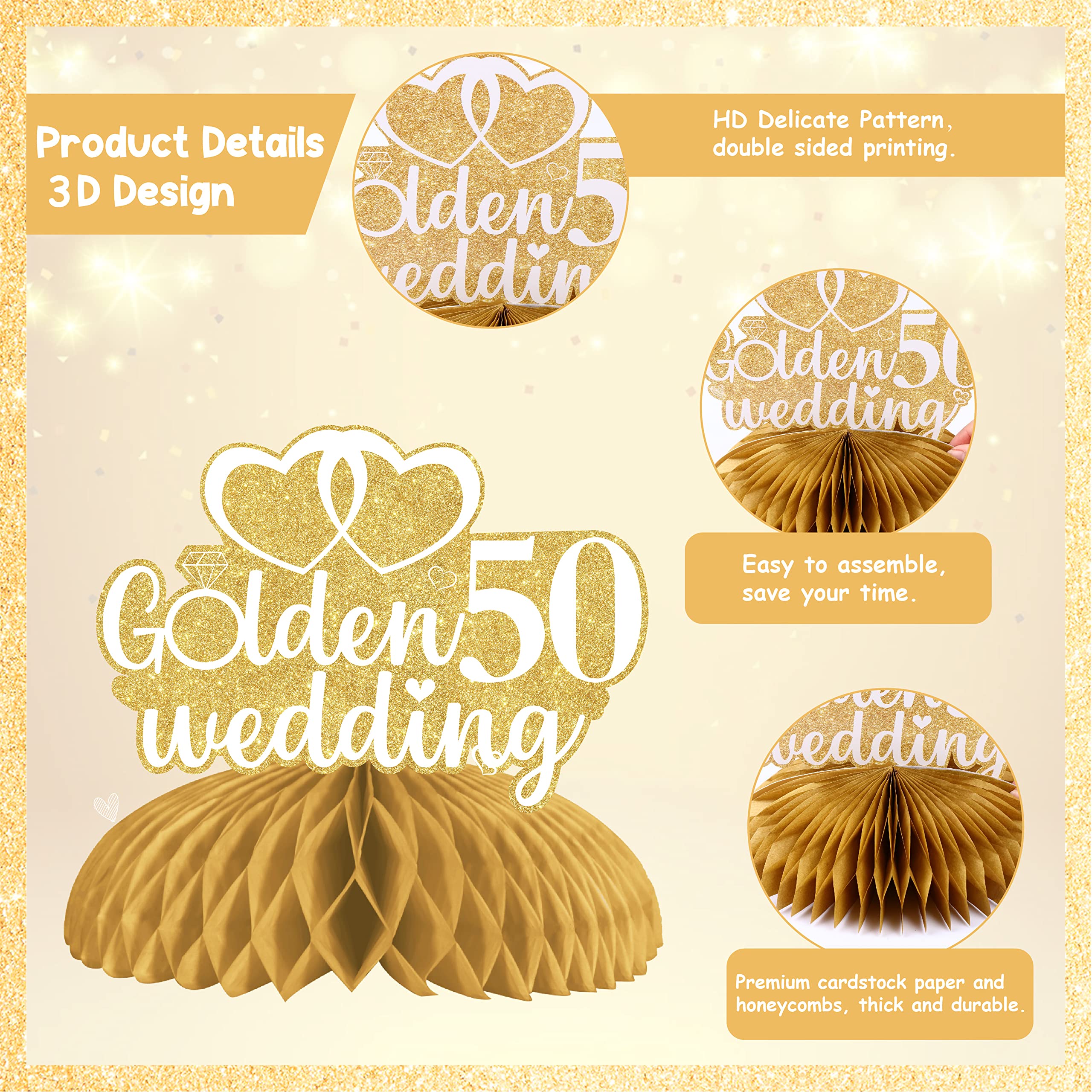 9 stuks 50e verjaardag decoraties honingraat centerpieces 9 stuks 50e verjaardag decoraties honingraat centerpieces