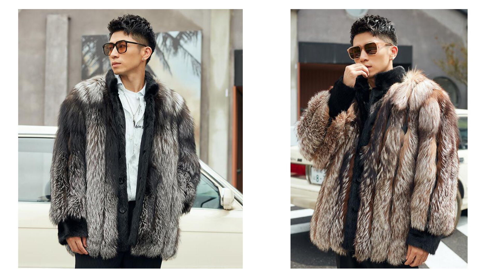 Denny&Dora Natural Full Pelt Genuine Fox Fur Jackets Thick Warm