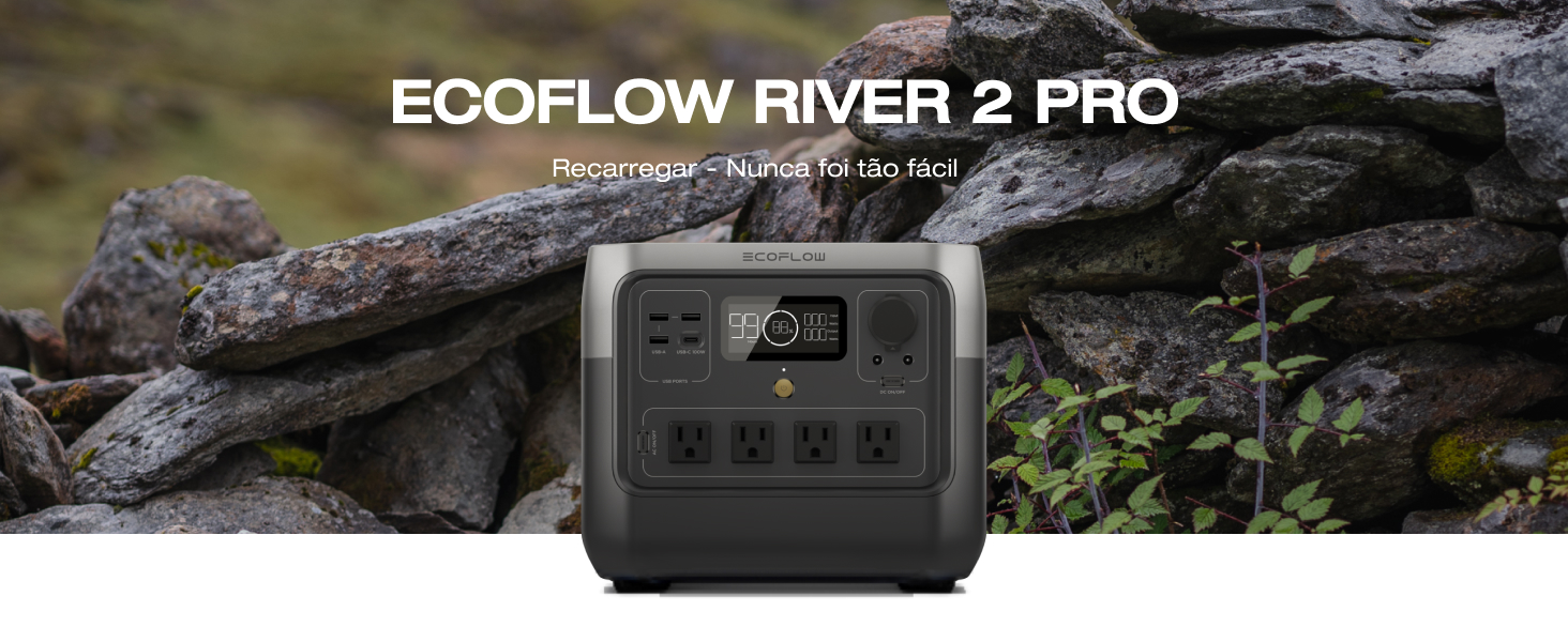 ECOFLOW Estação de energia portátil RIVER 2 Pro, 110 120V