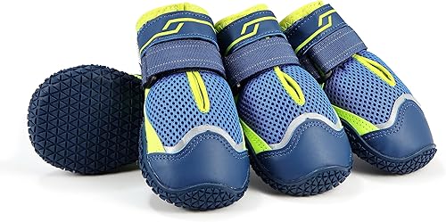 Miniatura 48 de Zapatos de perro para perros grandes, transpirables, para pavimento caliente, antideslizantes, botas y protectores de patas para el verano