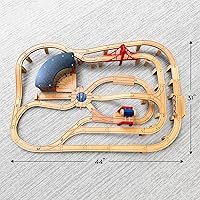 Vista 7 de Melissa & Doug Juego de ferrocarril de madera, 130 piezas