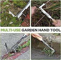 Vista 6 de WORKPRO Desbrozadora de grietas, herramienta de deshierbe de acero inoxidable de 12 pulgadas con mango de madera de haya, espátula extractora