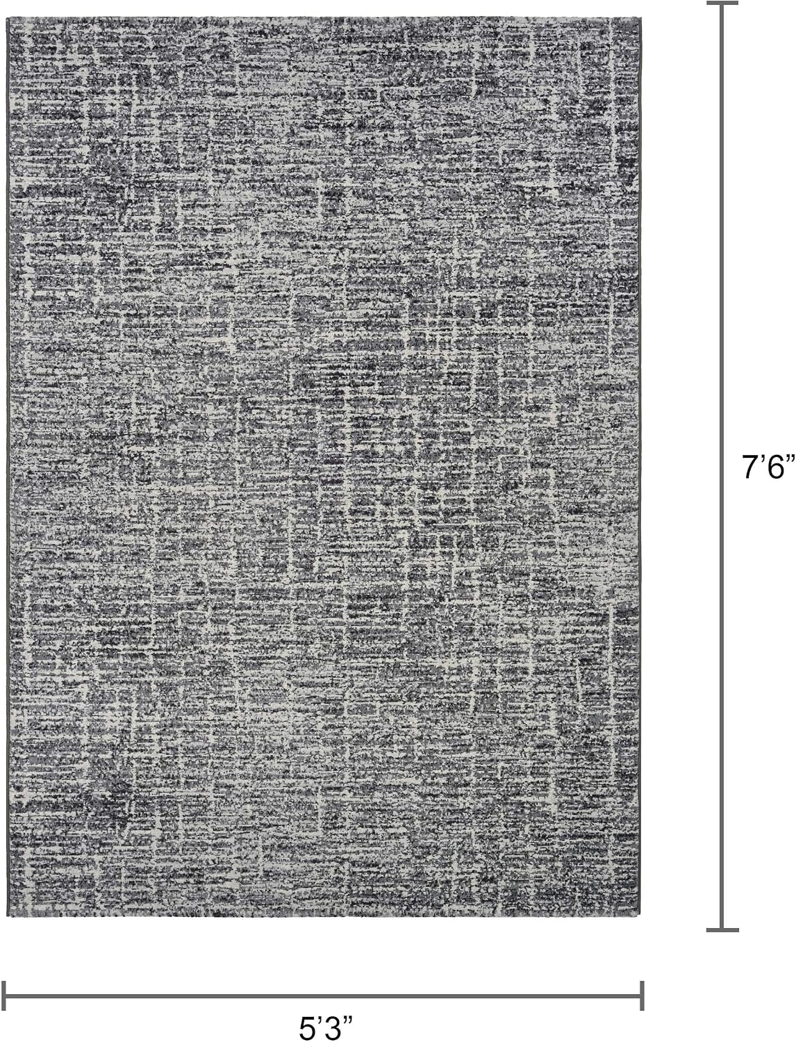 Couristan Easton Gravelstone 5'3" x 7'6" Pewter Area Rug, Textured Cross-Hatch Neutral, Wilton Woven, Living Room Dining Room Bedroom Entryway, Modern Indoor Area Rug