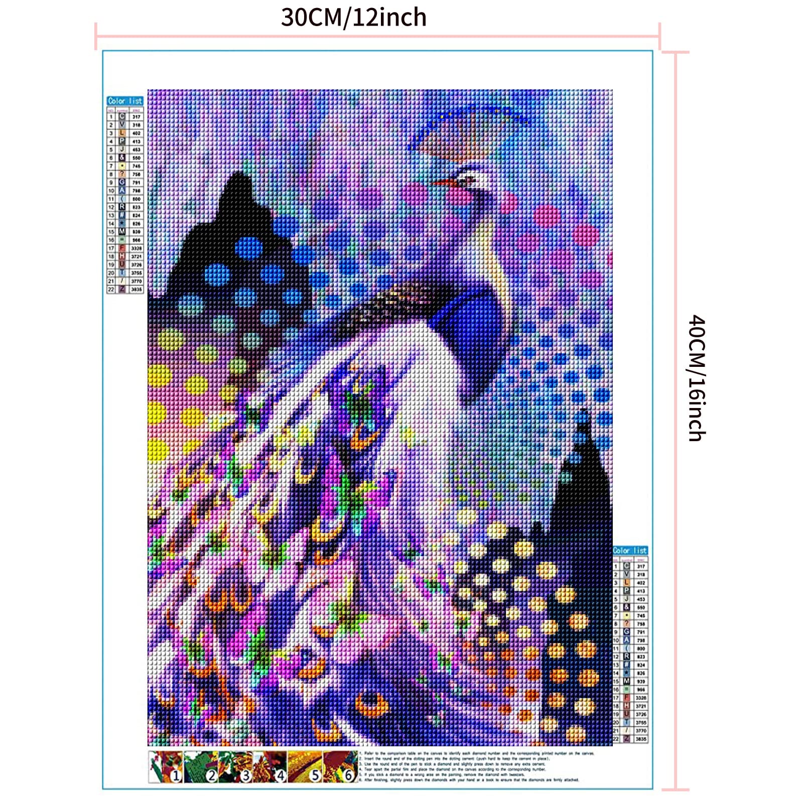 EXQUILEG Quadro per pittura con diamanti 5D, fai da te con strass, per decorazione da parete (70 x 120 cm)
