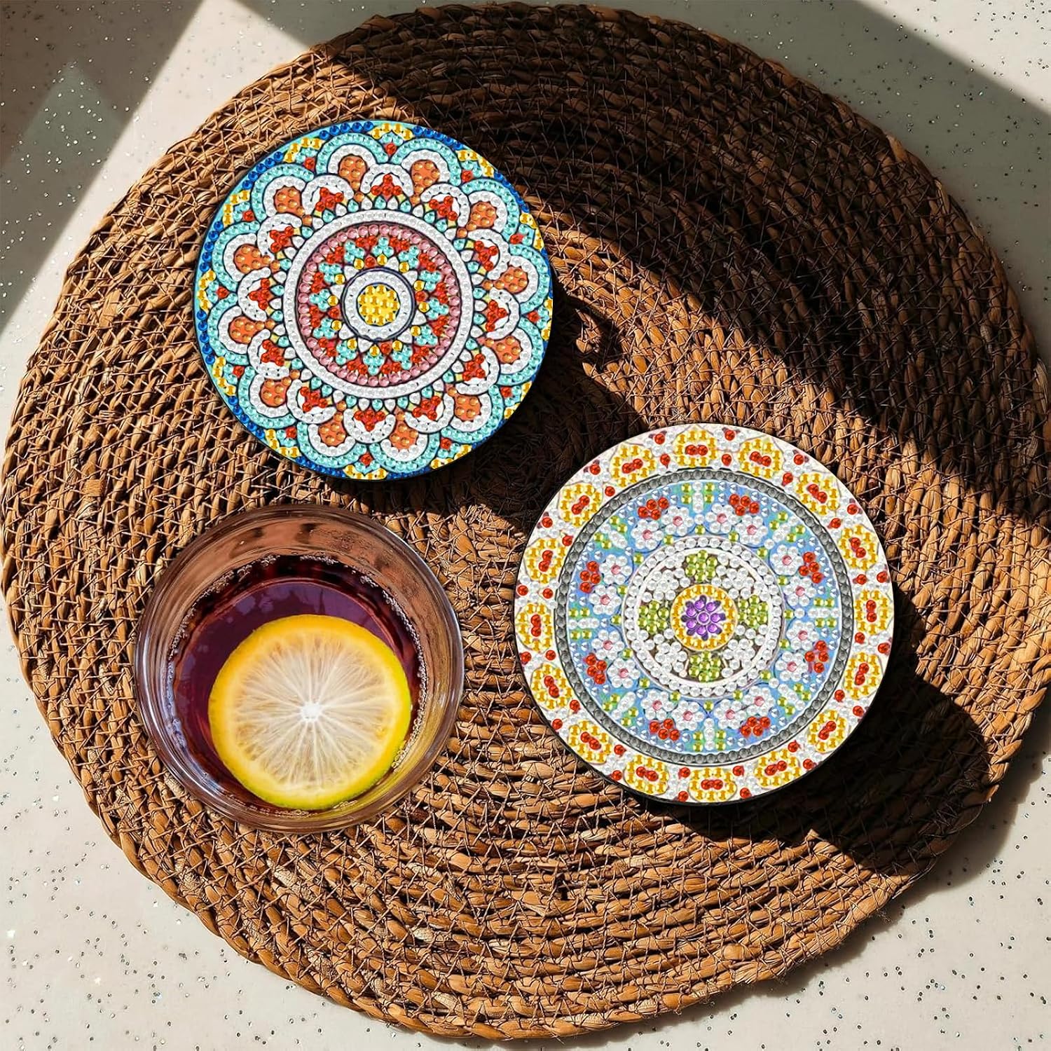 CRZMODE 8 Pcs Diamond Art Coasters Kits, Mandala Diamond Painting Coasters image 3
