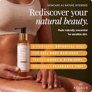 Besque Unscented Magic Body Oil - Hydrating Body Oils for Women - 100ml