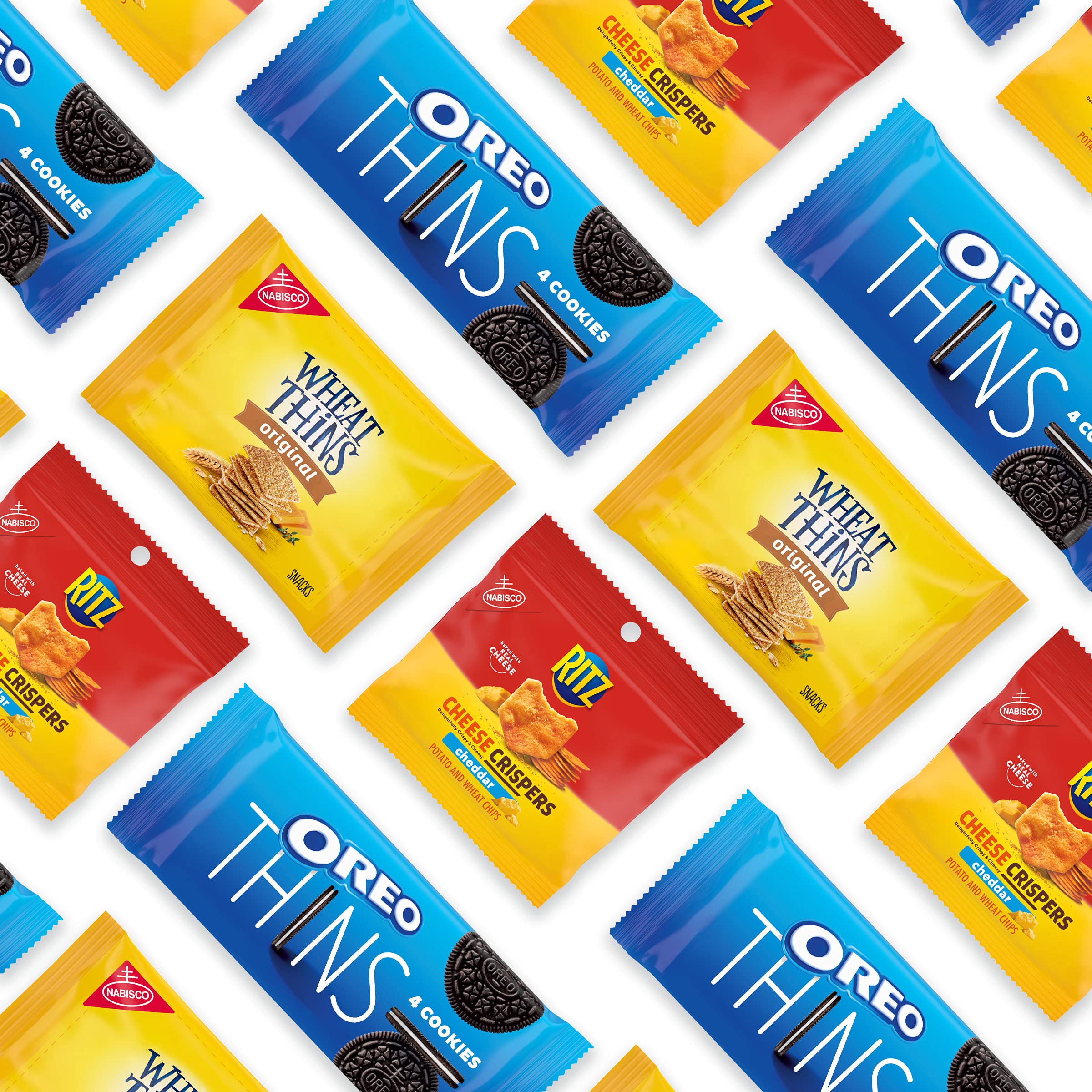 OREO Thins Chocolate Sandwich Cookies, RITZ Cheese Crispers Cheddar Chips & Wheat Thins Crackers