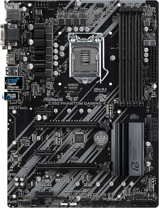 ASRock Z390 Phantom Gaming 4 Mainboard, AMD Quad CrossFireX und