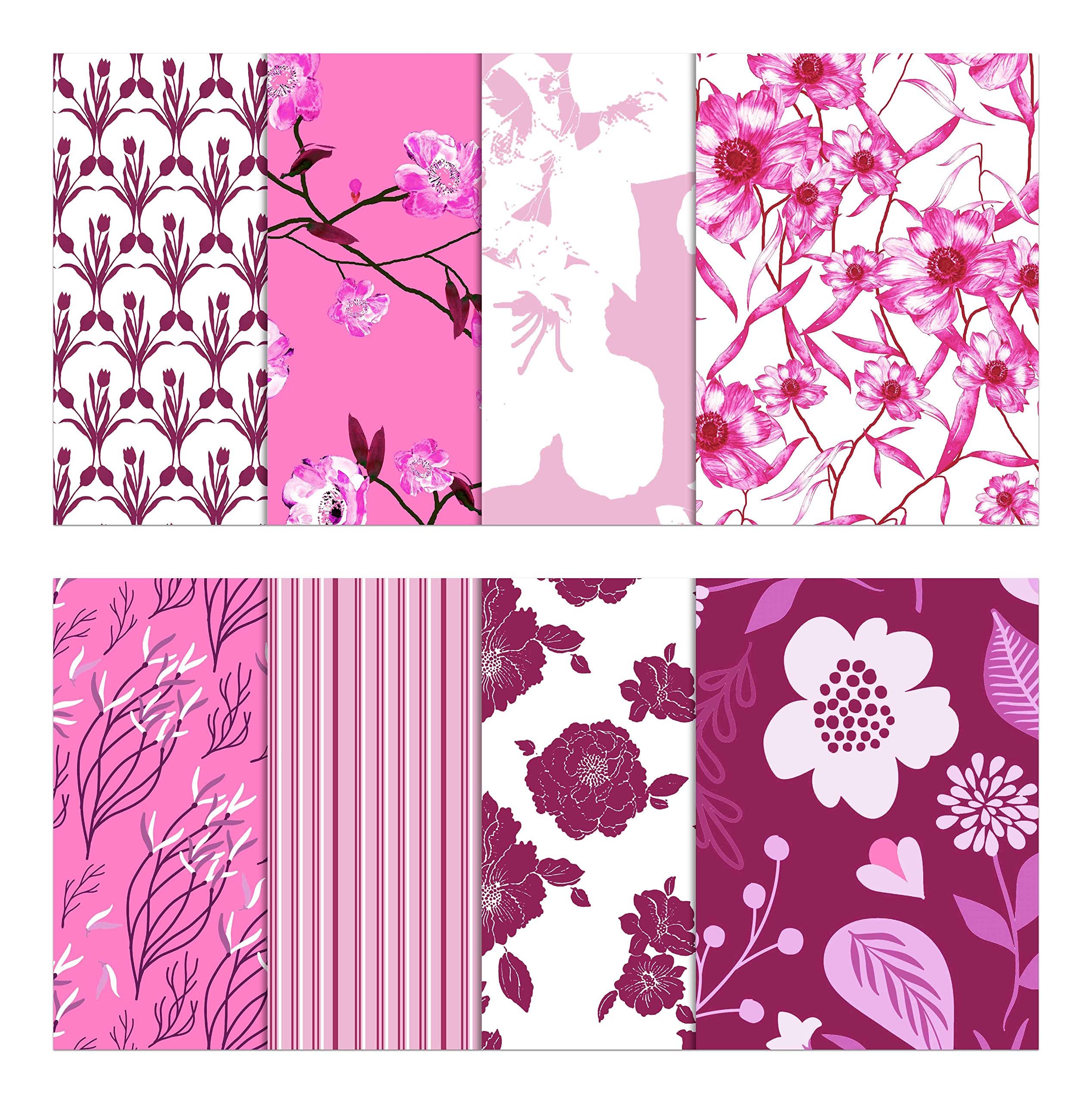 Soimoi 8 Pc Bundle De Puntos De Fate- Floral Imprimir 18"X 22" Patchwork De Brije- Tela 100% Algodon Precortado (Rosado)