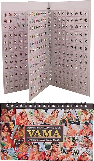 Vama Fashions Crystal Forehead Tilki Sticker kumkum Multicolour Stone Bindi Book Small Size for Girls & Ladies (Small Stone Bindi Book 372 bindis)