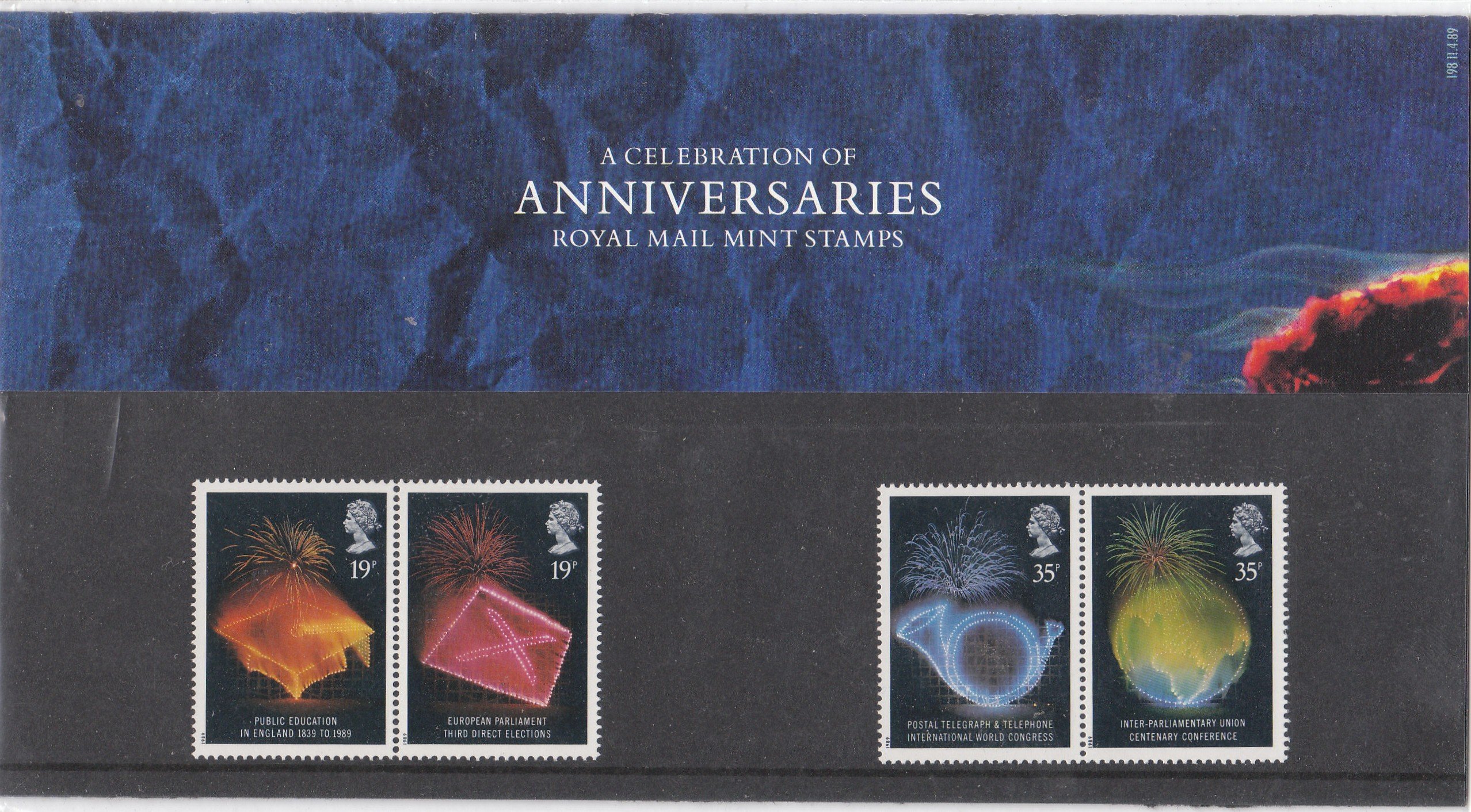 1989 Anniversaries Presentation Pack PP171 (printed no. 198) - Royal Mail Stamps