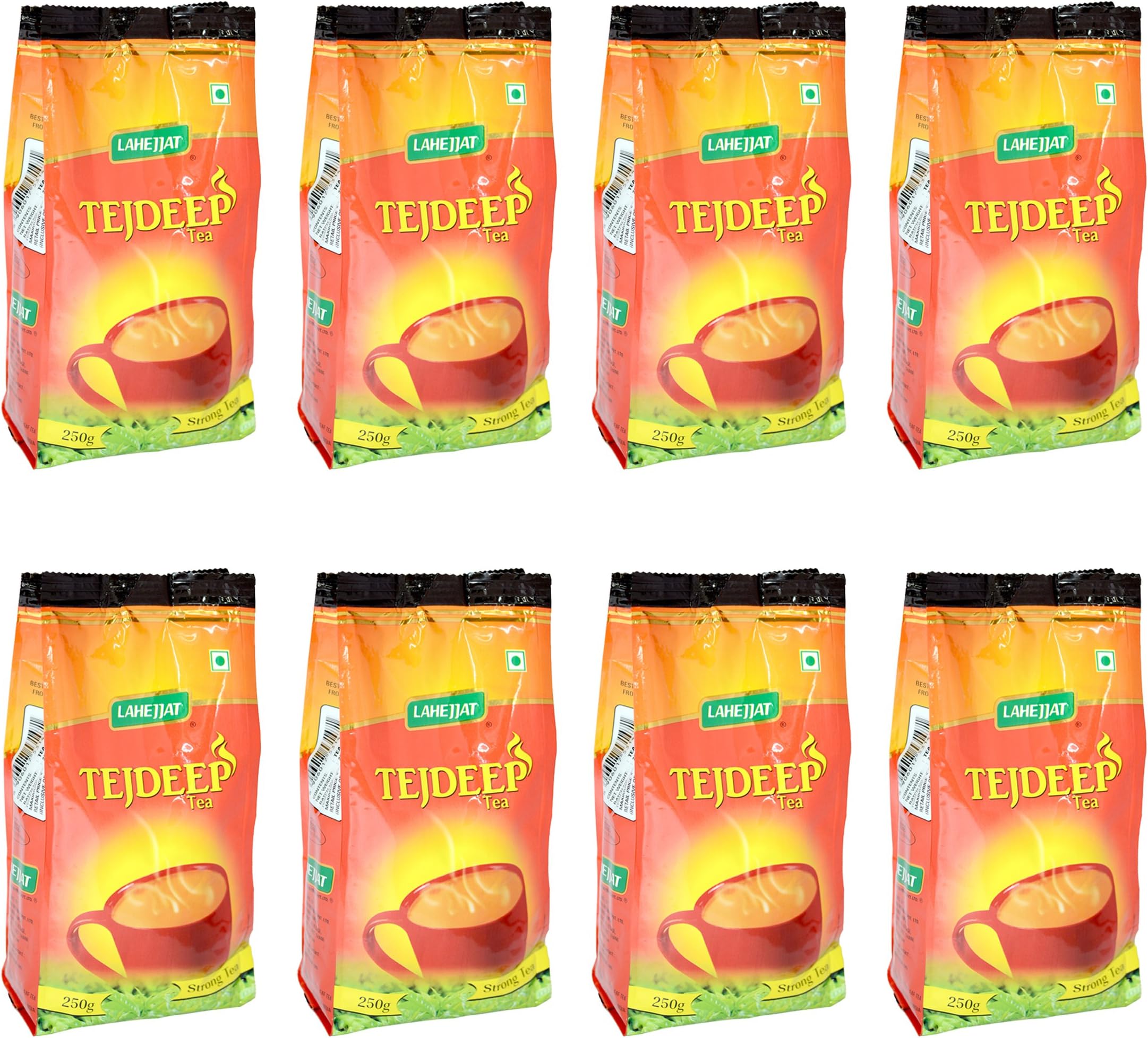 Tejdeep Strong CTC Tea Combo of 8 (250gm Each) for Indian Strong Beverage Drinkers (Brand Outlet), 2000 g