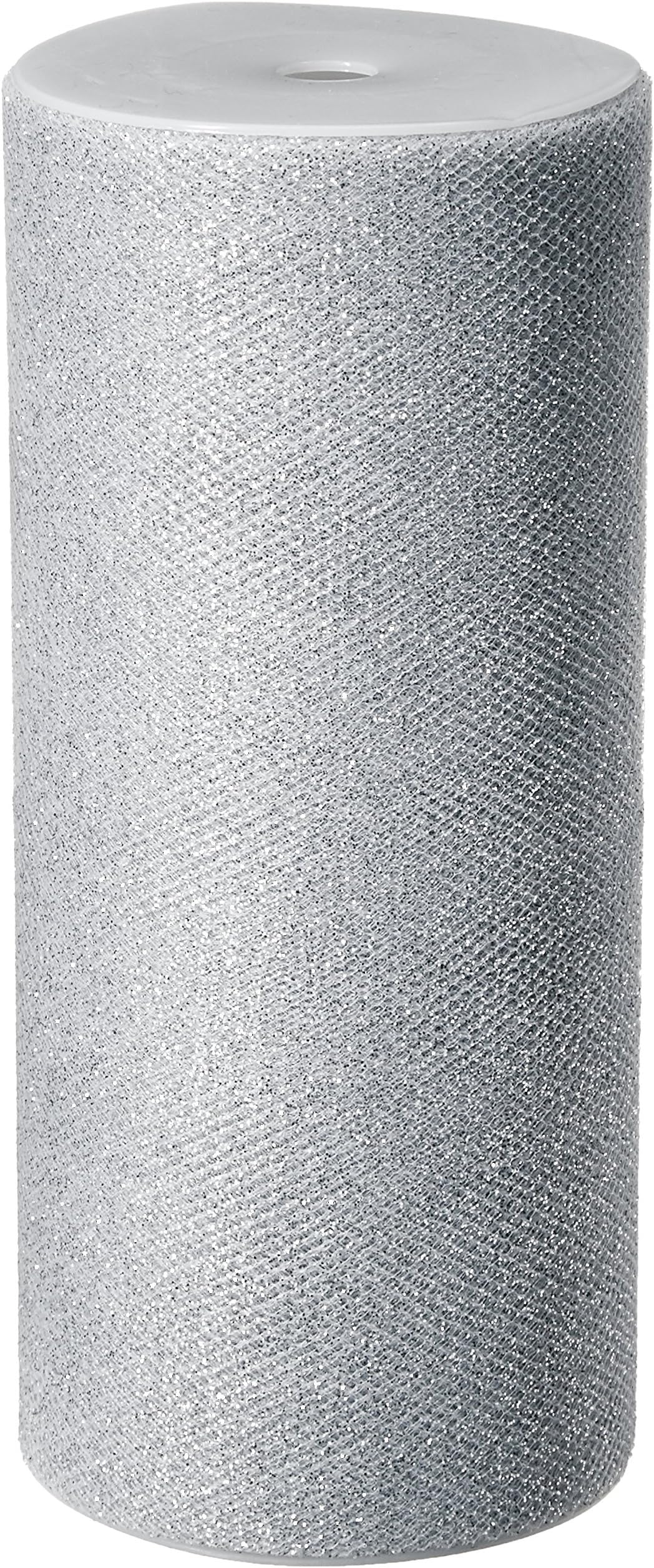 Berwick Offray Silver Sparkle Tulle by the Bolt, 6'' W, 25 Yards