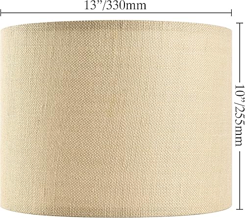 Miniatura 3 de GO&SO Juego de 2 pantallas de lámpara para lámparas de mesa, lámparas de pie, pantallas de tambor marrón rústico, parte superior de 13 pulgadas x 13