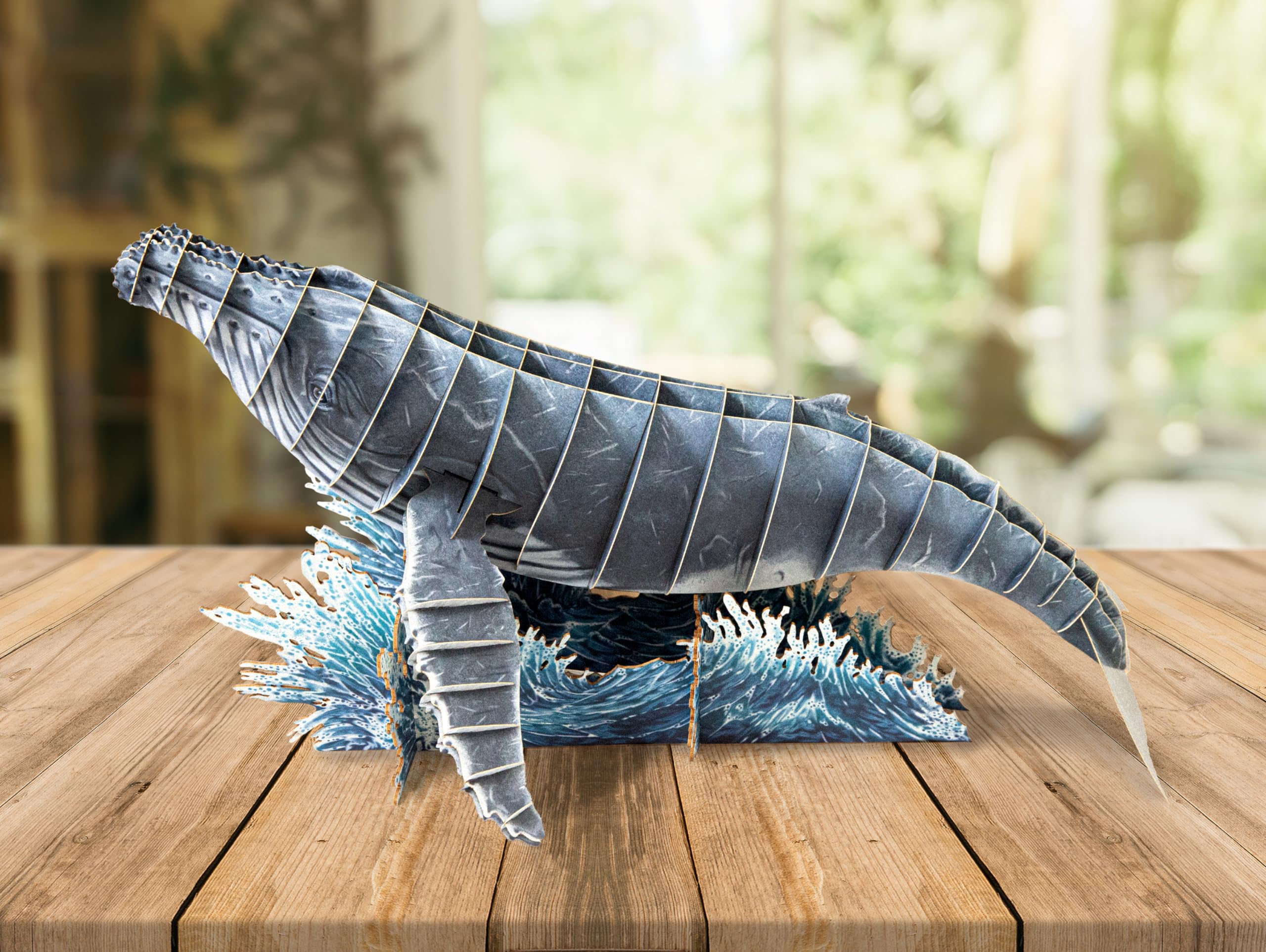 Gespänsterwald® Steckfigur, 3D Modellbau Bastelset, Tierfigur zum Basteln & Aufstellen mit Anleitung | Tiere aus Karton & Holzpappe | für Kinder ab 10 Jahre (Buckelwal)