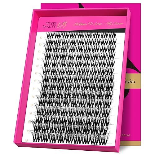 Miniatura 10 de VEYESBEAUTY Xtreme - Extensiones de pestañas individuales esponjosas, pestañas de volumen en capas 3D, banda delgada e invisible, pestañas de visón