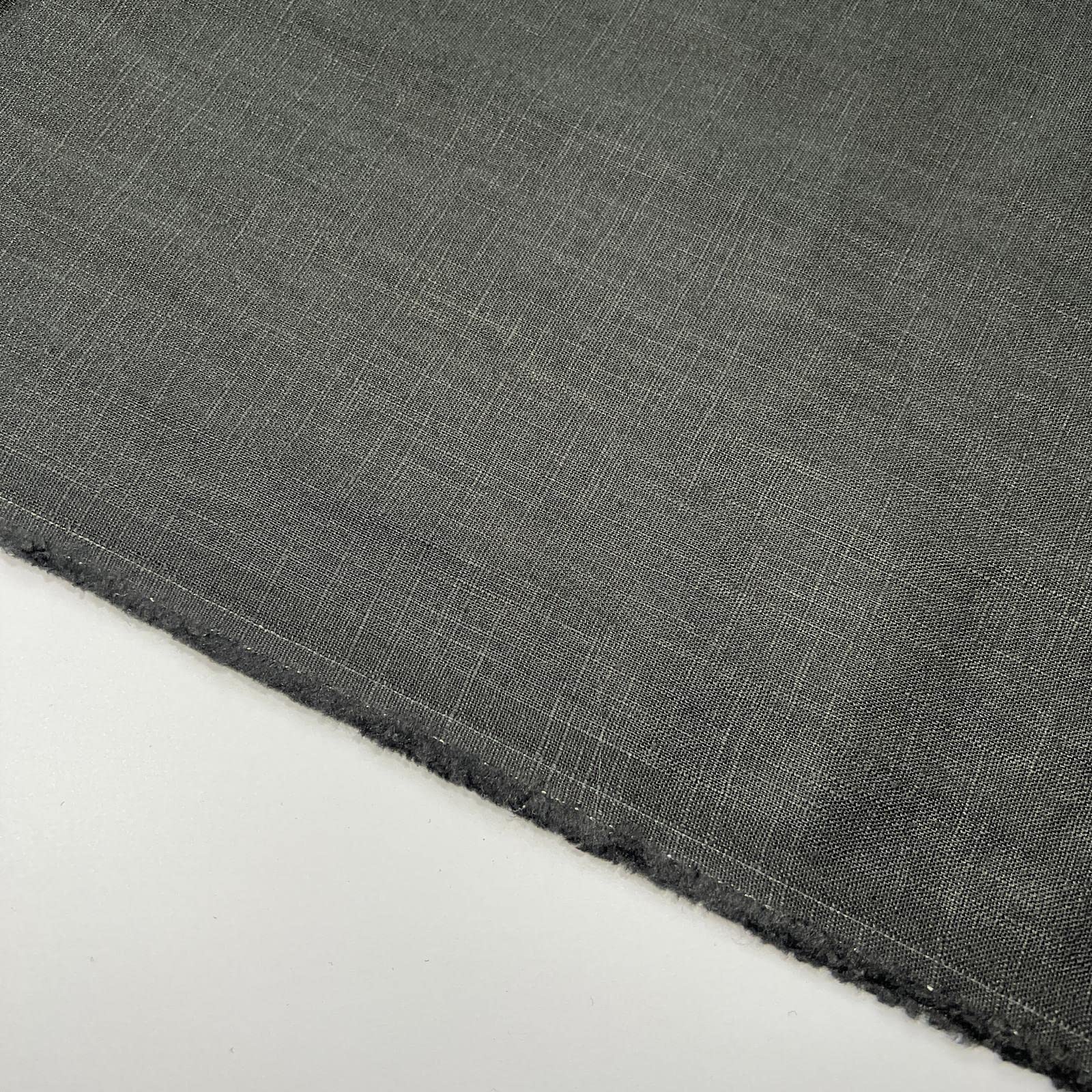100% Linen Washed Linen Plain Ramie Vintage Look Woven Durable Clothing Bedding Tableware Fabric Material | 53” - 135 cm Wide (per Half Metre, Pewter Grey)