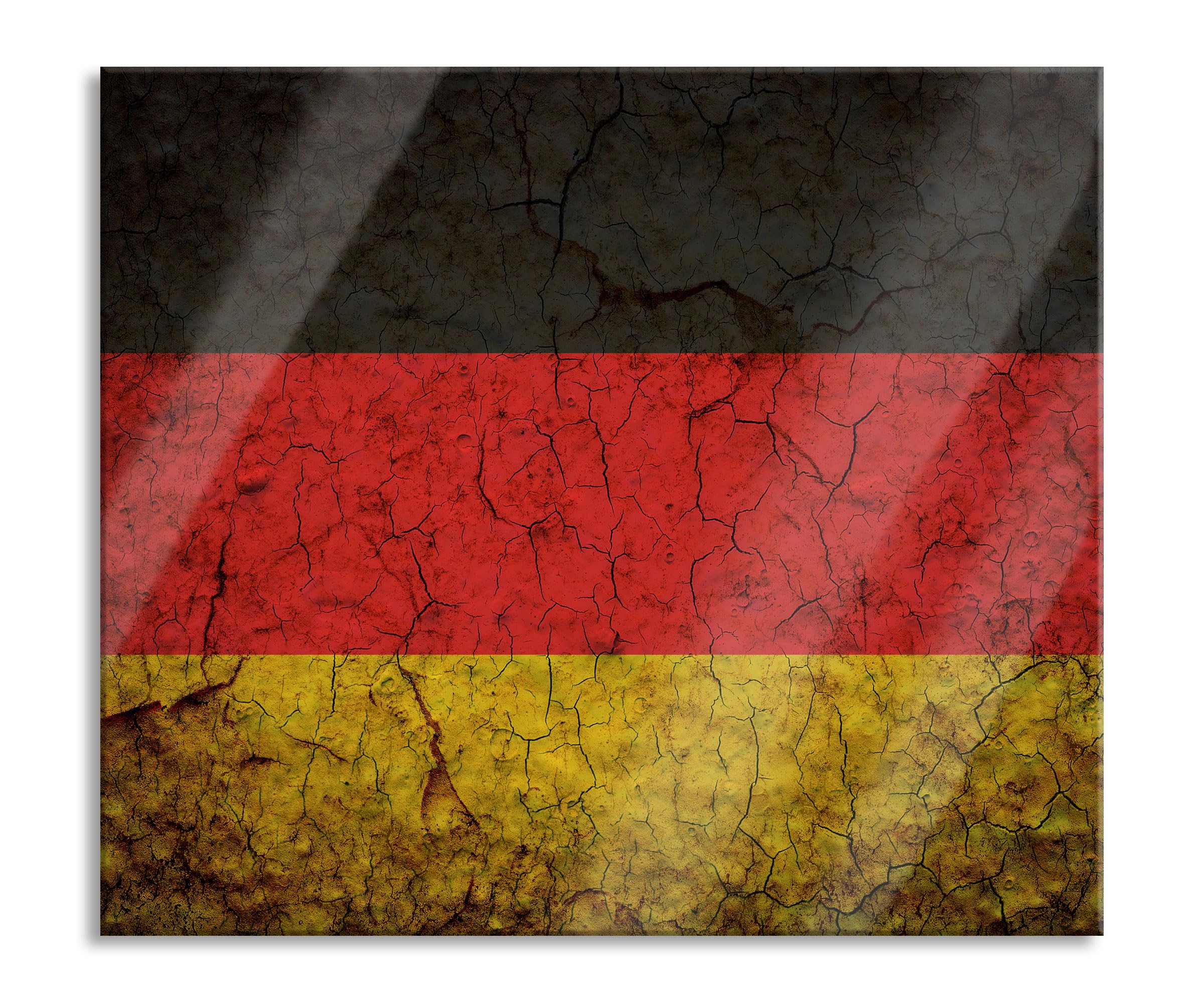 Drapeau de l'Allemagne - Plaque de protection pour cuisinière et protection anti-éclaboussures en verre véritable - 60 x 52 cm