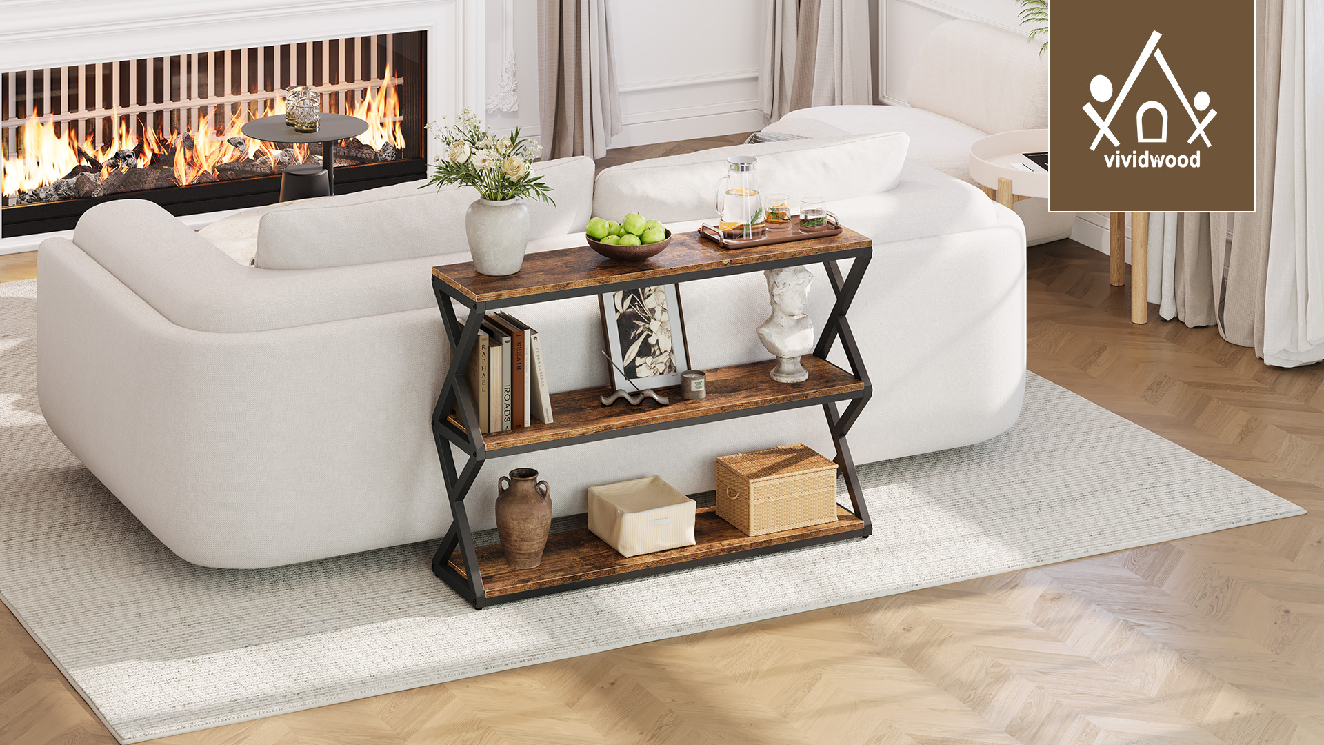 Amazon.com: Vividwood 47.2 Inch Rustic Console Table, Industrial
