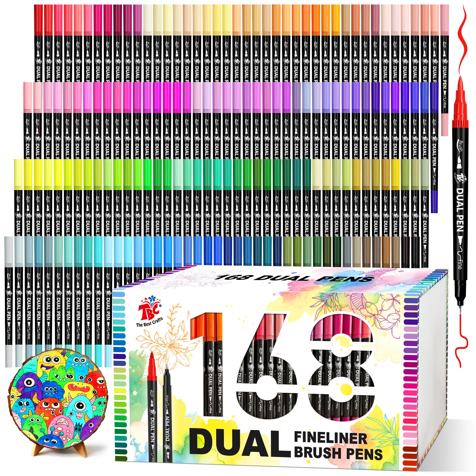 TBC The Best Crafts Pennarelli a doppio pennello (168 colori)
