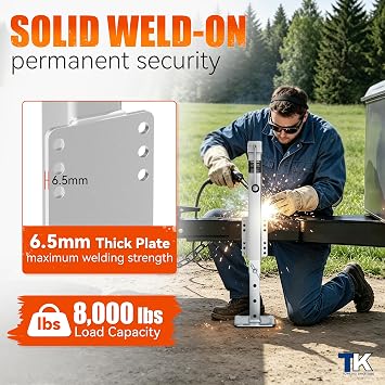 8000LBS Square Trailer Jack, 15 Lift, Heavy Duty Swivel Jack