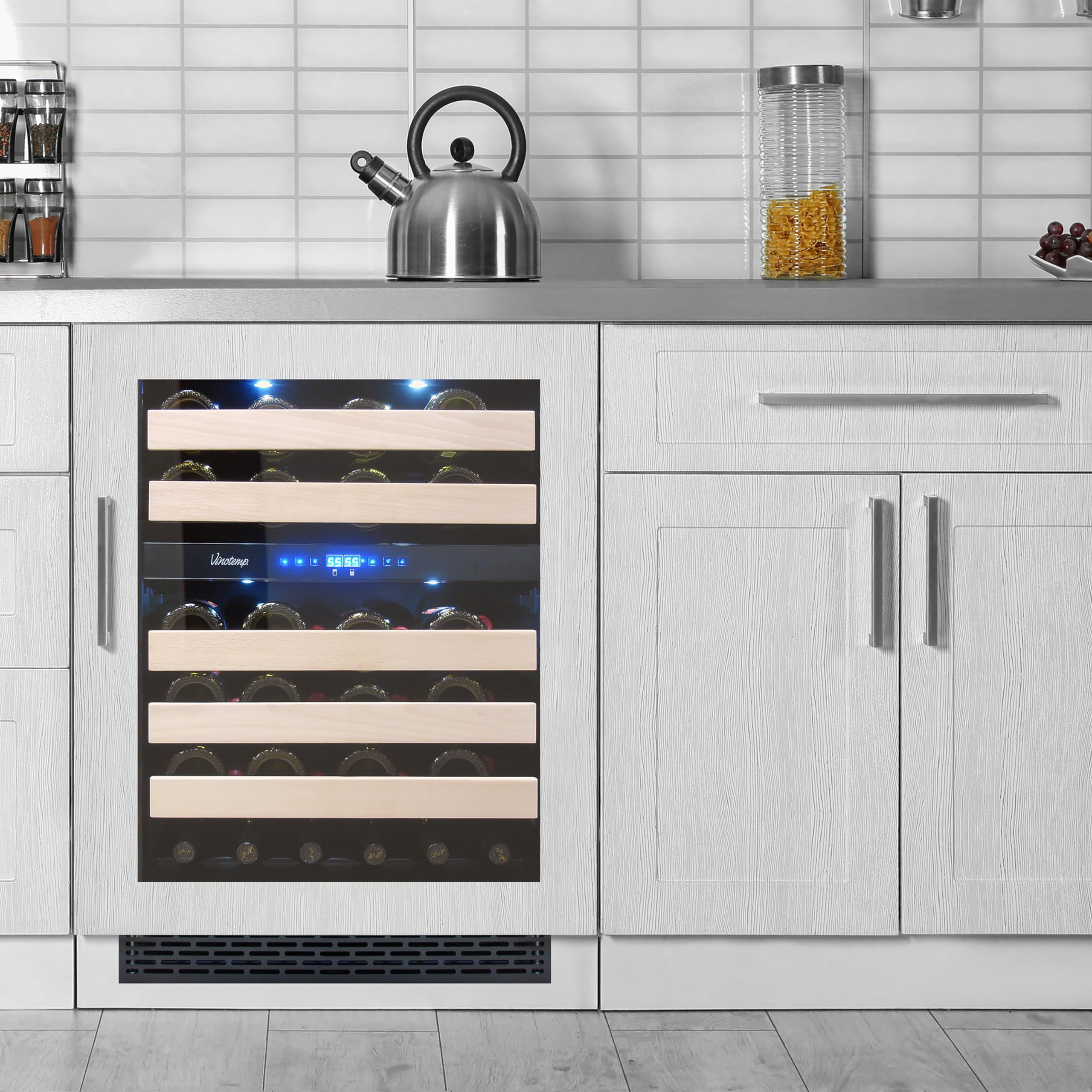 Vinotemp VT-24PR46 Private Reserve Series Panel Ready Dual-Zone Wine Cooler, Black on Fridge.com