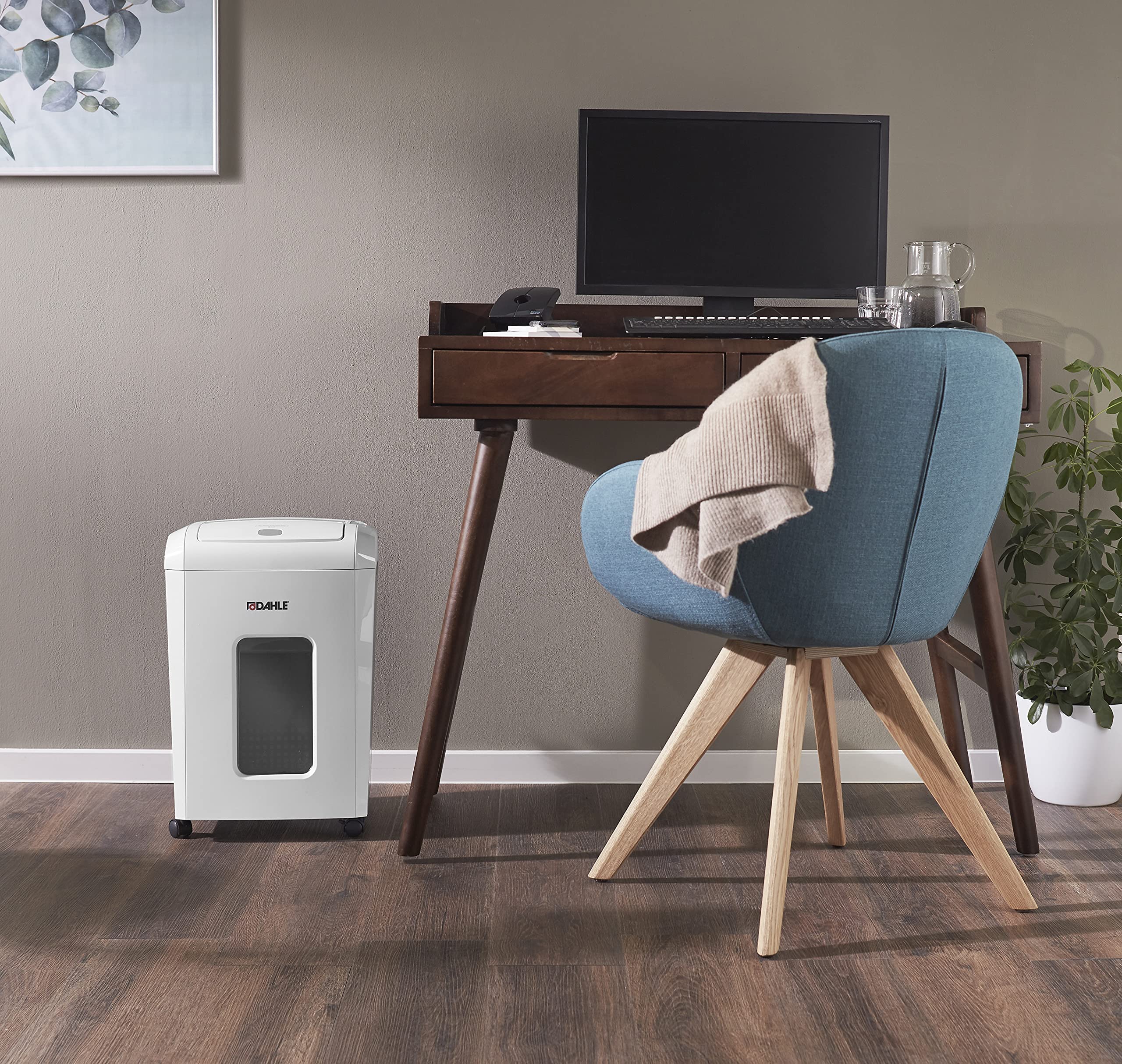 Dahle ShredMATIC 150 - Distruggidocumenti Autofeed (150 fogli, P-4, taglio a particelle, senza olio e manutenzione, alimentatore automatico di carta grigio chiaro/grigio polvere