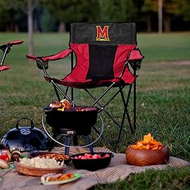 Logo Brands NCAA Maryland Terrapins Elite Portable Chair - Premium Outdoor Chair with Cup Holder, Powder-Coated Steel Frame, Lightweight and Portable for Tailgating,and Sporting Events