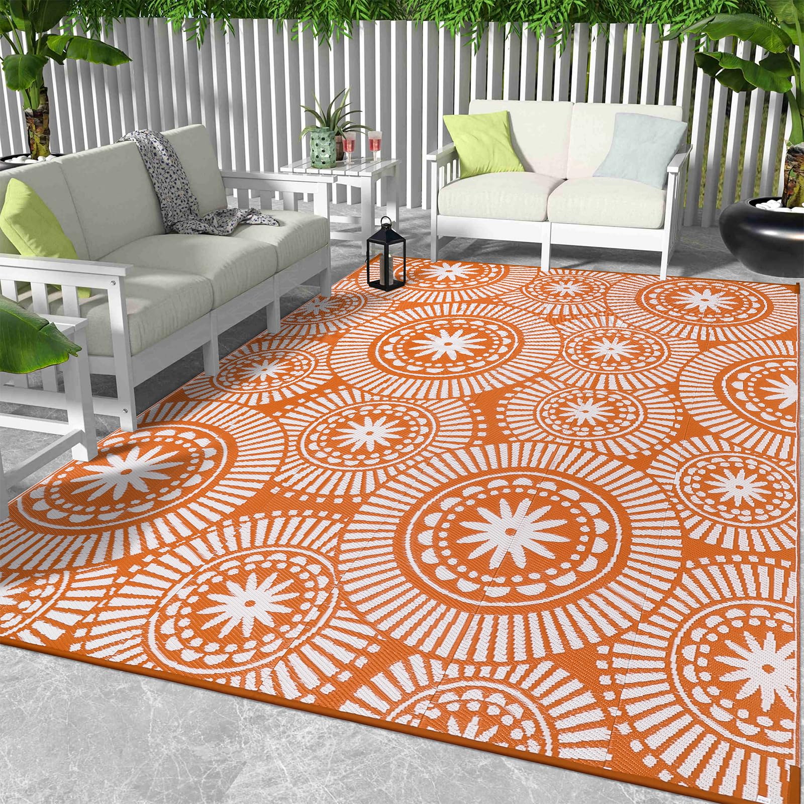Ileading Large Plastic Outdoor Rug 9x12ft