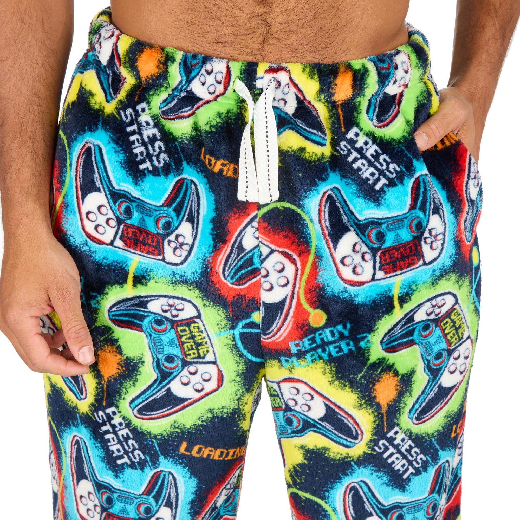 Pantalon de survêtement en pyjama polaire pour hommes Tom Franks M-2XL, unis ou à motifs