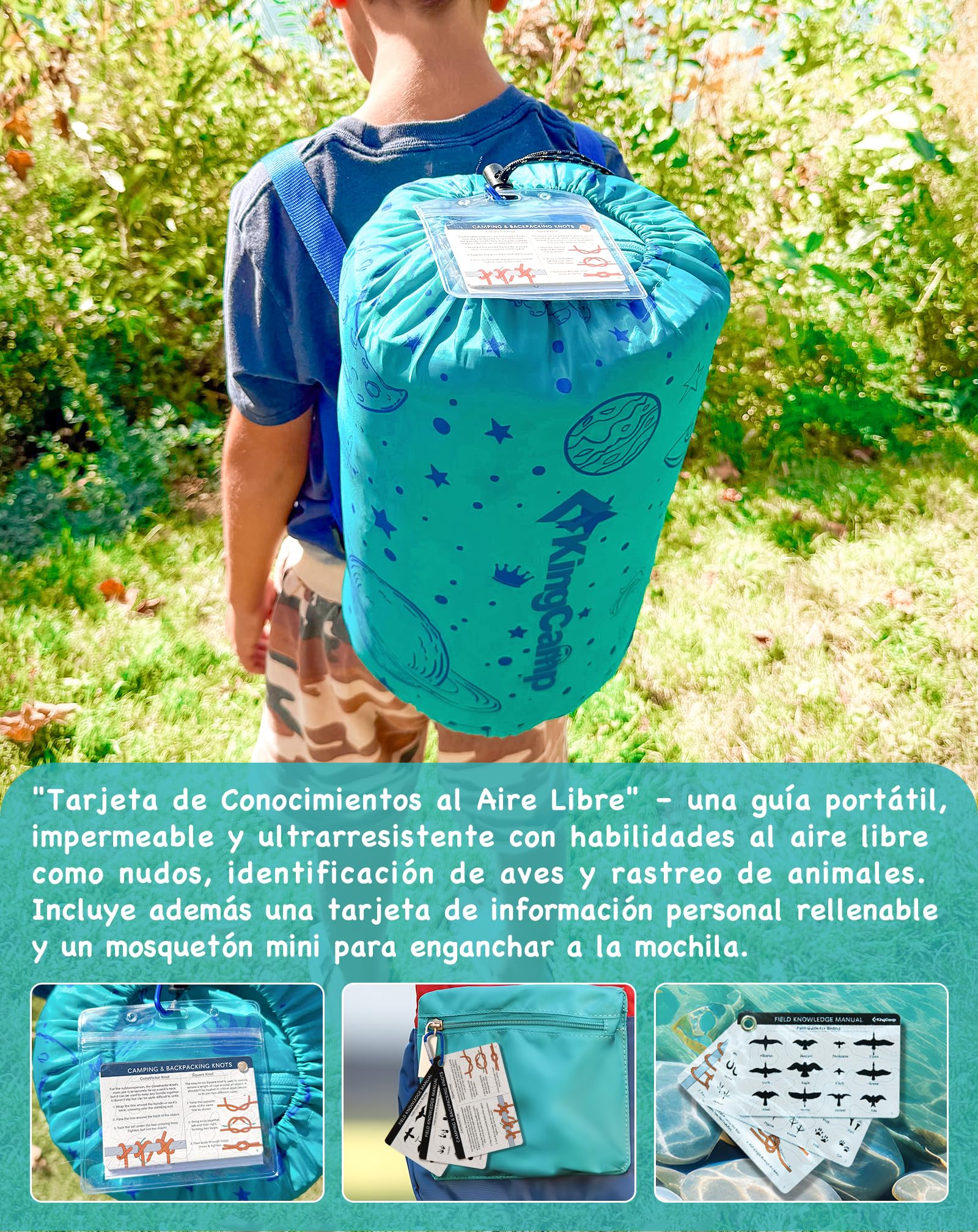KingCamp Saco de Dormir Niños Franela de Algodón | 170 X 70 cm | 7℃ a -13 ℃ | Cálido y Cómodo para Niñas(Altura máxima hasta 145 cm) | Invierno Camping Accesorios, Viajes y Actividades