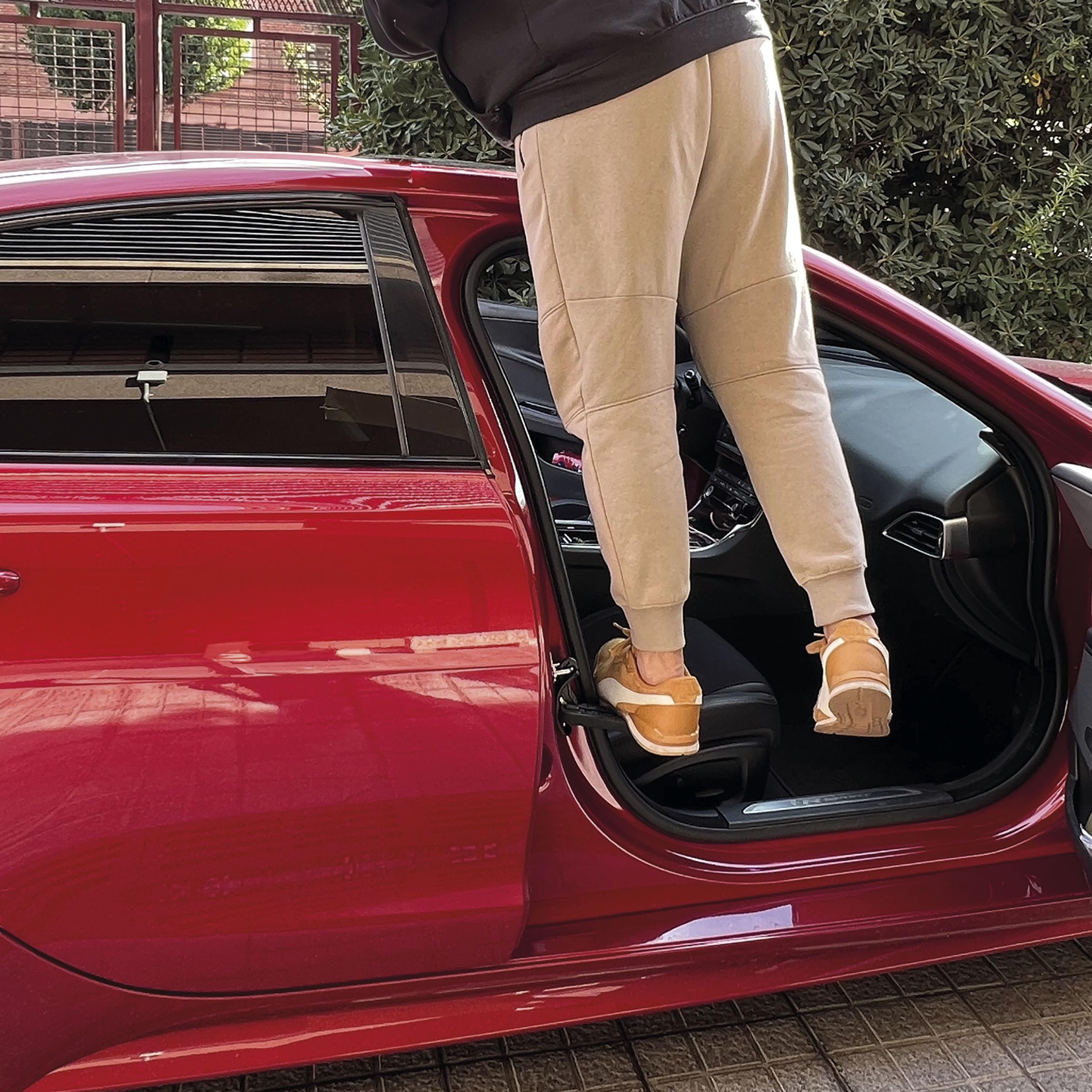 SUMEX S Marche pour Porte de Voiture 21 cm Pédale Pliable pour véhicule avec Marteau de sécurité Livré avec Sac de Rangement Alliage d'aluminium Pédale à Crochet Accès Facile au Toit Supporte jusqu'à