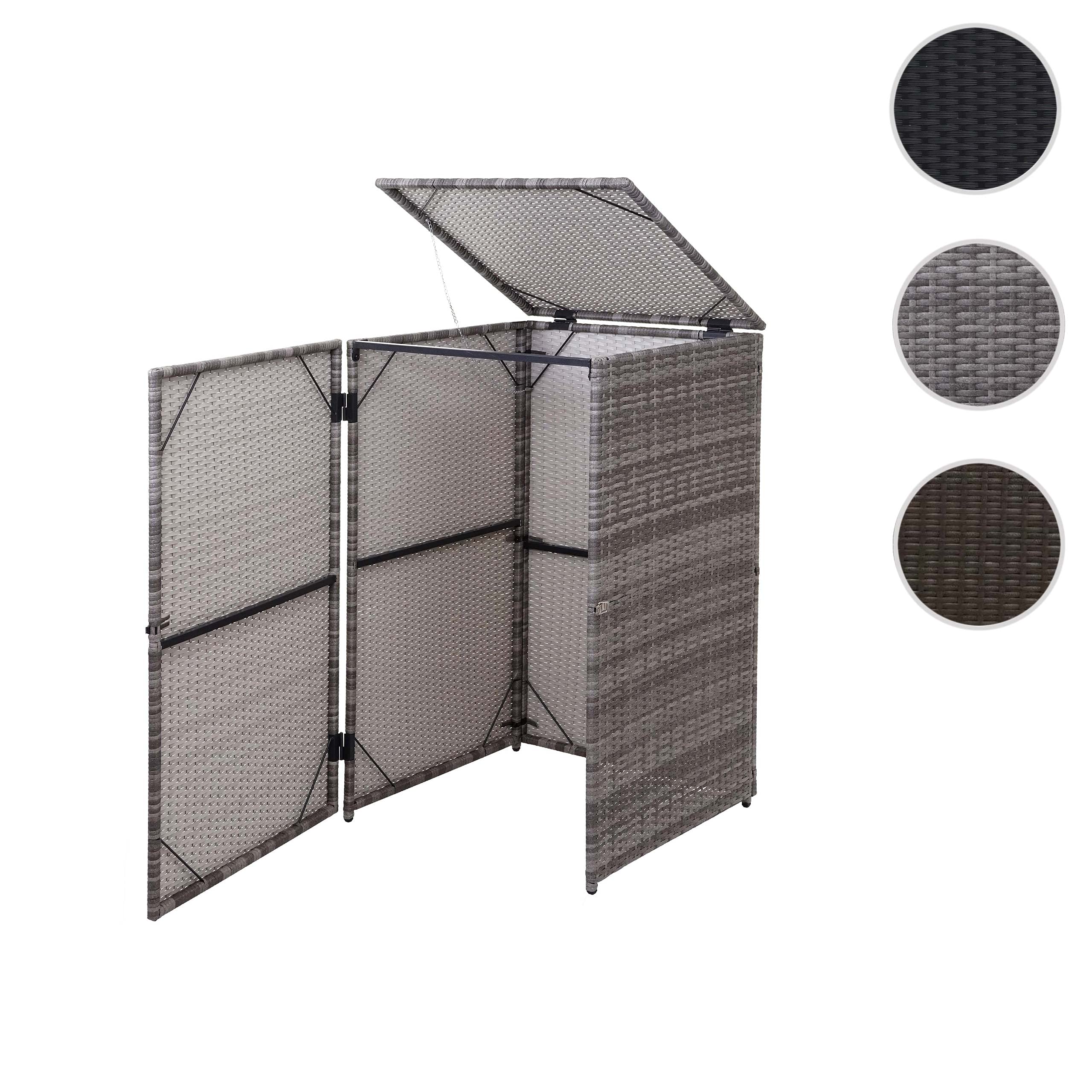 Enveloppement pour Poubelle HWC-E25, polyrotin 120l - Gris