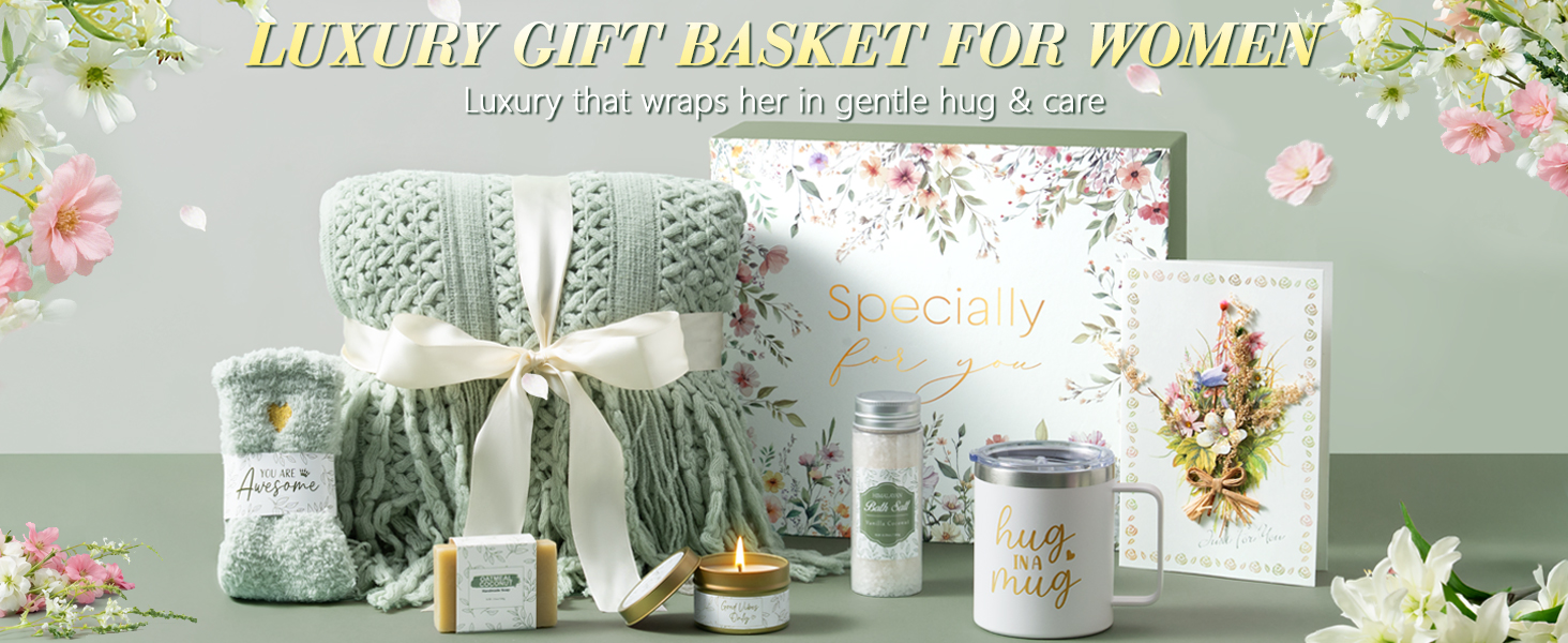 Self Care Gifts for Women Get Well Soon Gifts, Birthday Gifts for Women Care Package, Sympathy Gift Baskets Spa Gifts Set, Christmas Thinking of You Inspirational Gifts for Mom Her Friend Sister Wife