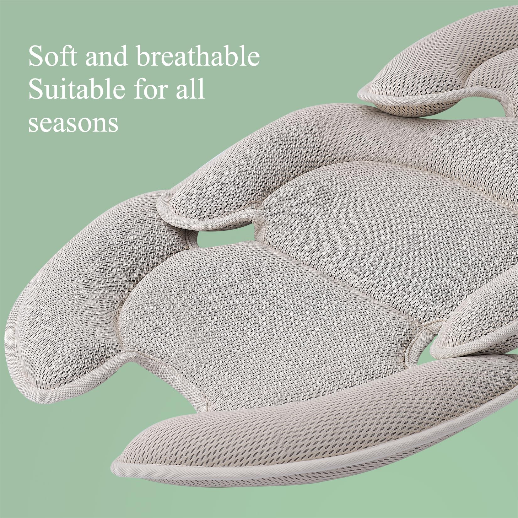 Innokids Insert de siège Auto pour bébé, Support de tête et de Corps pour bébés, Coussin de siège de Voiture Doux pour sièges d'auto et poussettes de bébé (Beige)