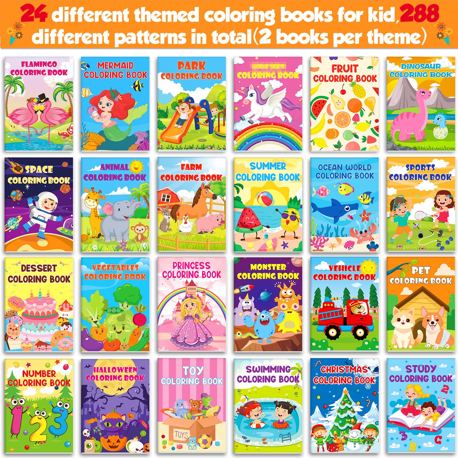 Kit De 8 Libros Para Colorear Y 18 Lápices De Colores – Mini Libros De 12x18 Cm Con 8 Diseños Divertidos – Regalo Ideal Para Niños En Cumpleaños Y Escuela