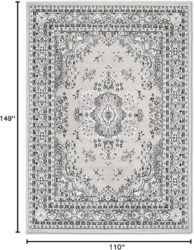 Miniatura 78 de Home Dynamix Premium Sakarya - Tapete tradicional con borde y medallón, gris, tapete rectangular de 7 pies 8 pulgadas x 10 pies 7 pulgadas Azul