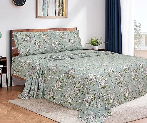 Miniatura 2 de Bliss Casa Juego de sábanas de franela de 100 % algodón de 3 piezas, tamaño individual, bolsillos profundos de GSM, juego de sábanas de franela