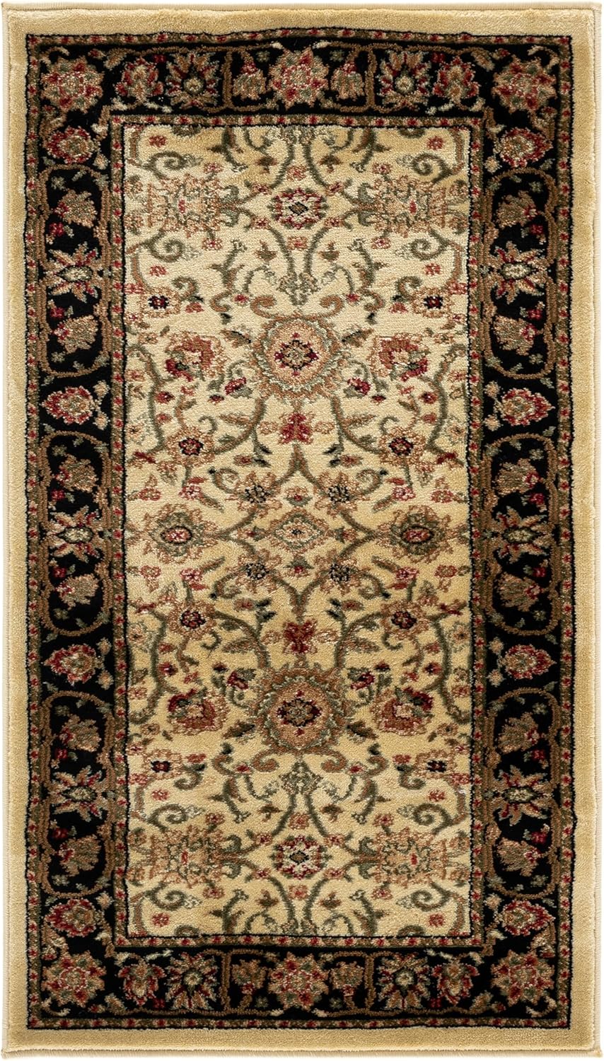SAFAVIEH Lyndhurst Collection Accent Rug - 2'3" x 4', Ivory & Black, Traditional Oriental Design, Non-Shedding & Easy Care, Ideal for High Traffic Areas in Entryway, Living Room, Bedroom (LNH212B)