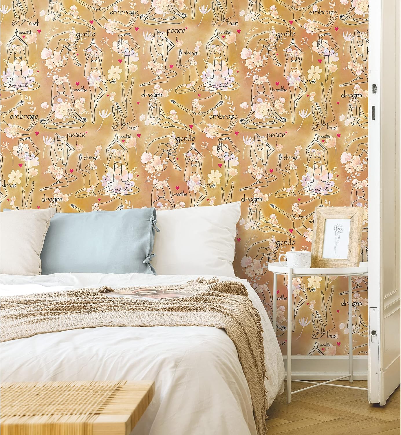 RoomMates RMK12197RL Yoga Goddesses Peel and Stick Wallpaper