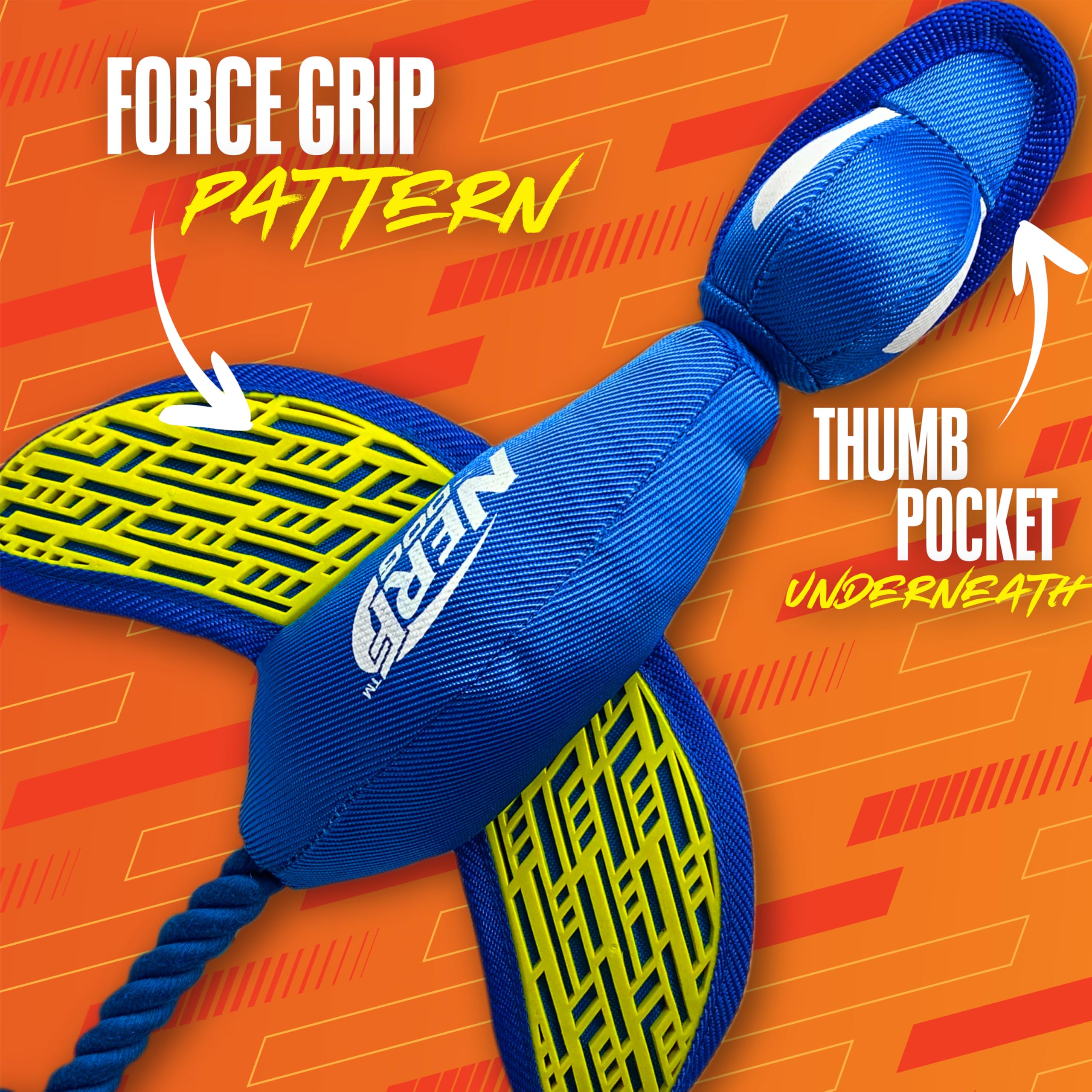 Nerf Dog Force Grip Canard en Nylon Bleu/Vert 41,9 cm