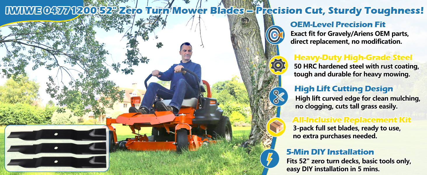 Amazon.com : 04771200 Lawn Mower Blades for 52