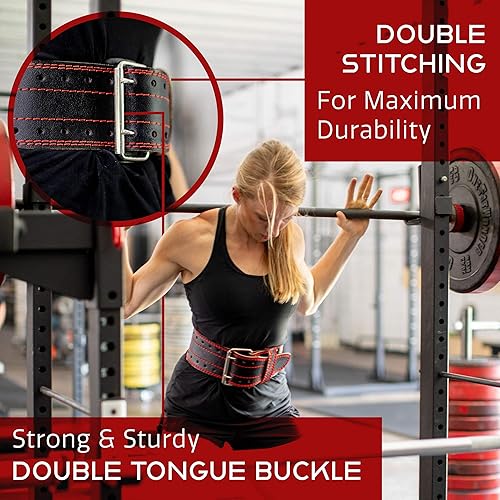 Miniatura 4 de Dark Iron Fitness Weight Lifting Belt for Powerlifting Deadlift Training, Premium Leather for Core Support Gym Strength Workout