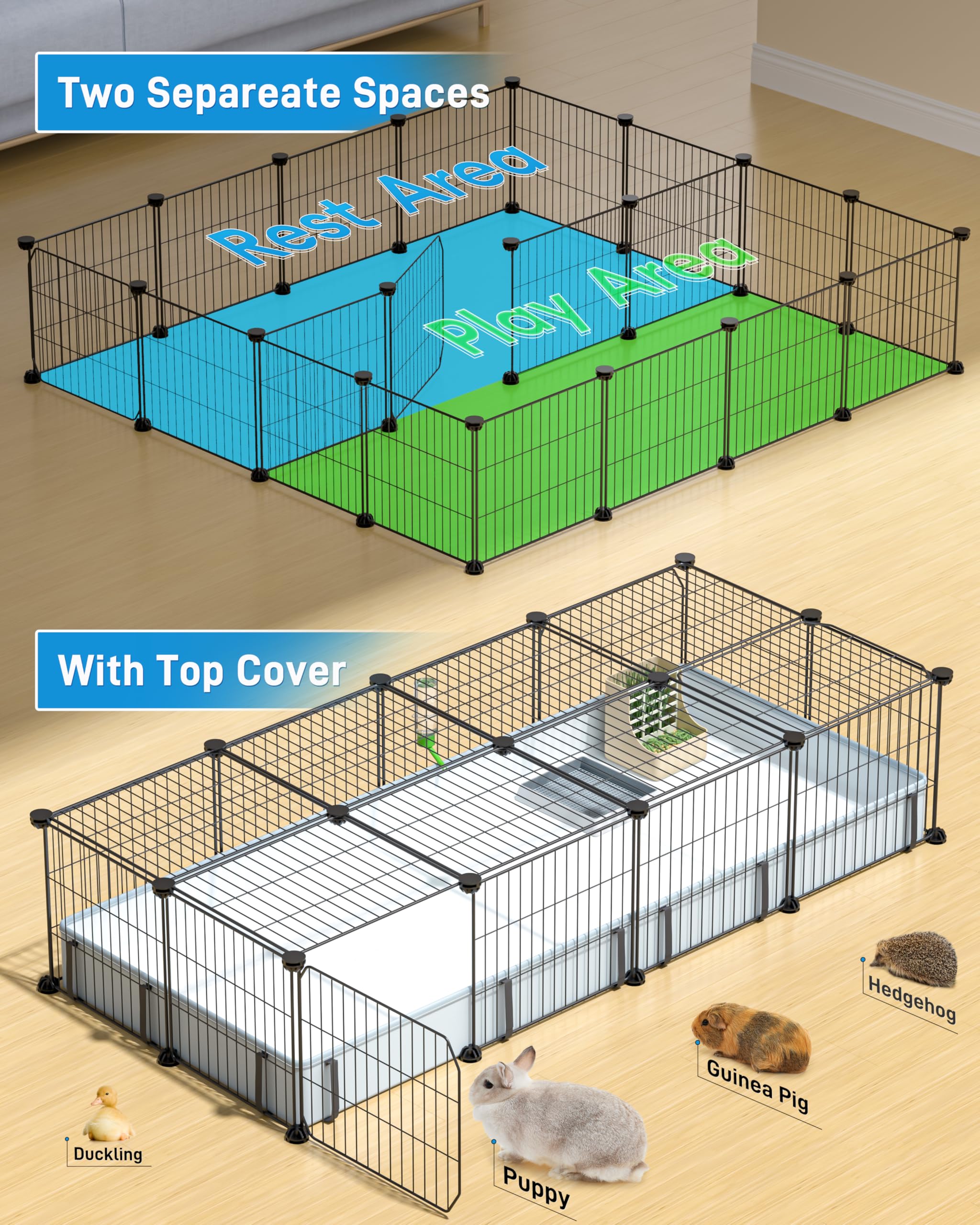 Guinea Pig Playpen - 20 Panels, 56" Cage -8