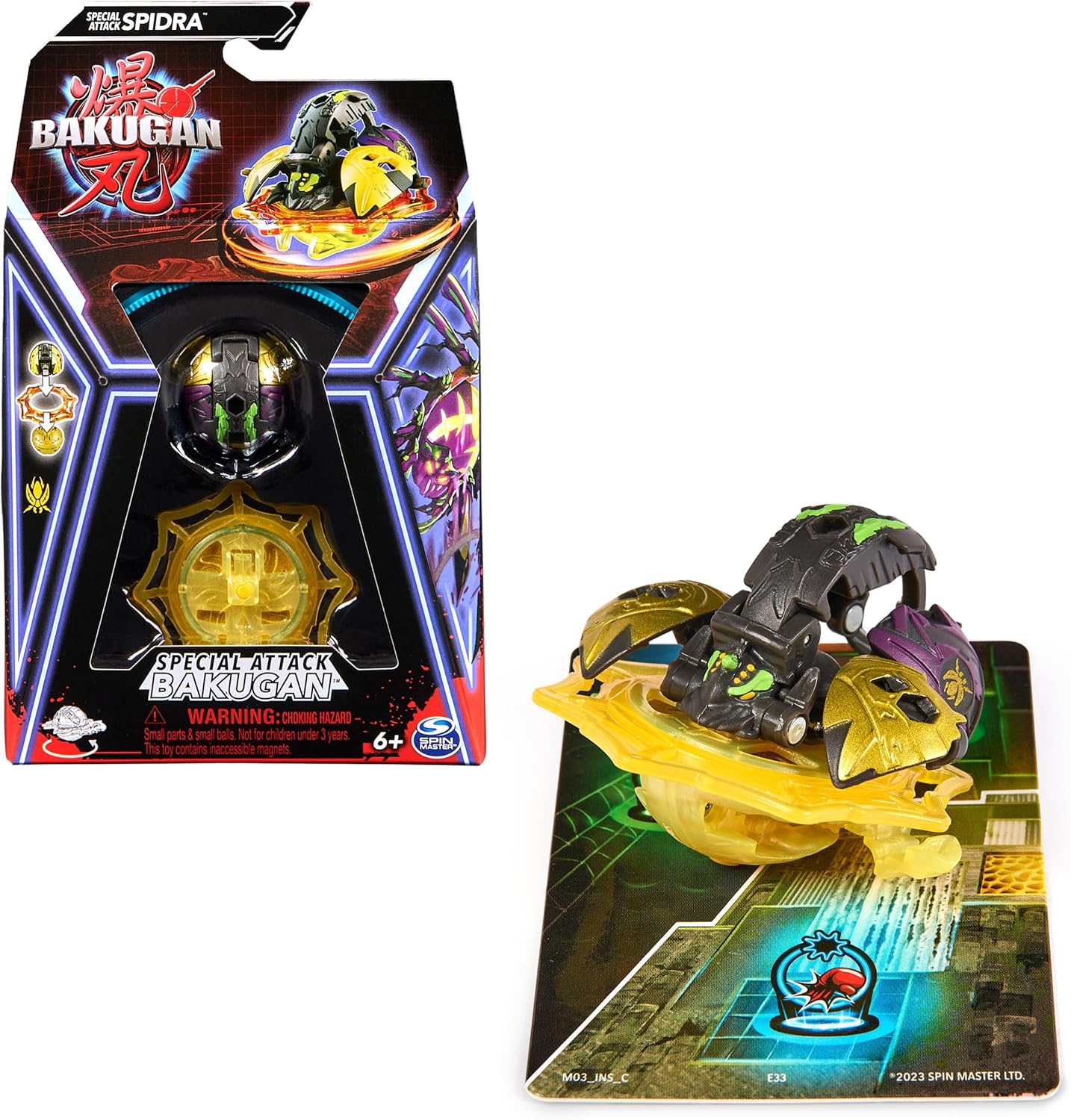 BAKUGAN, Special Attack Spidra, Collectible Action Figure, Customizable & Spinning Trading Cards, Toys for Boys and Girls Ages 6+, 6068100