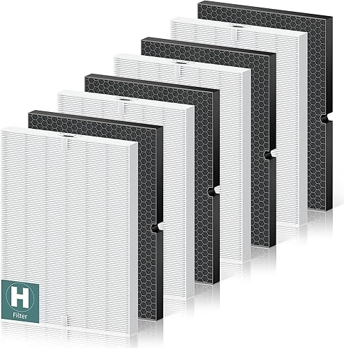 Miniatura 17 de 116130 Filtro de repuesto H para purificador de aire Winix 5500-2 AM80 Plasmawave, filtro HEPA verdadero y filtro de carbón activado, paquete