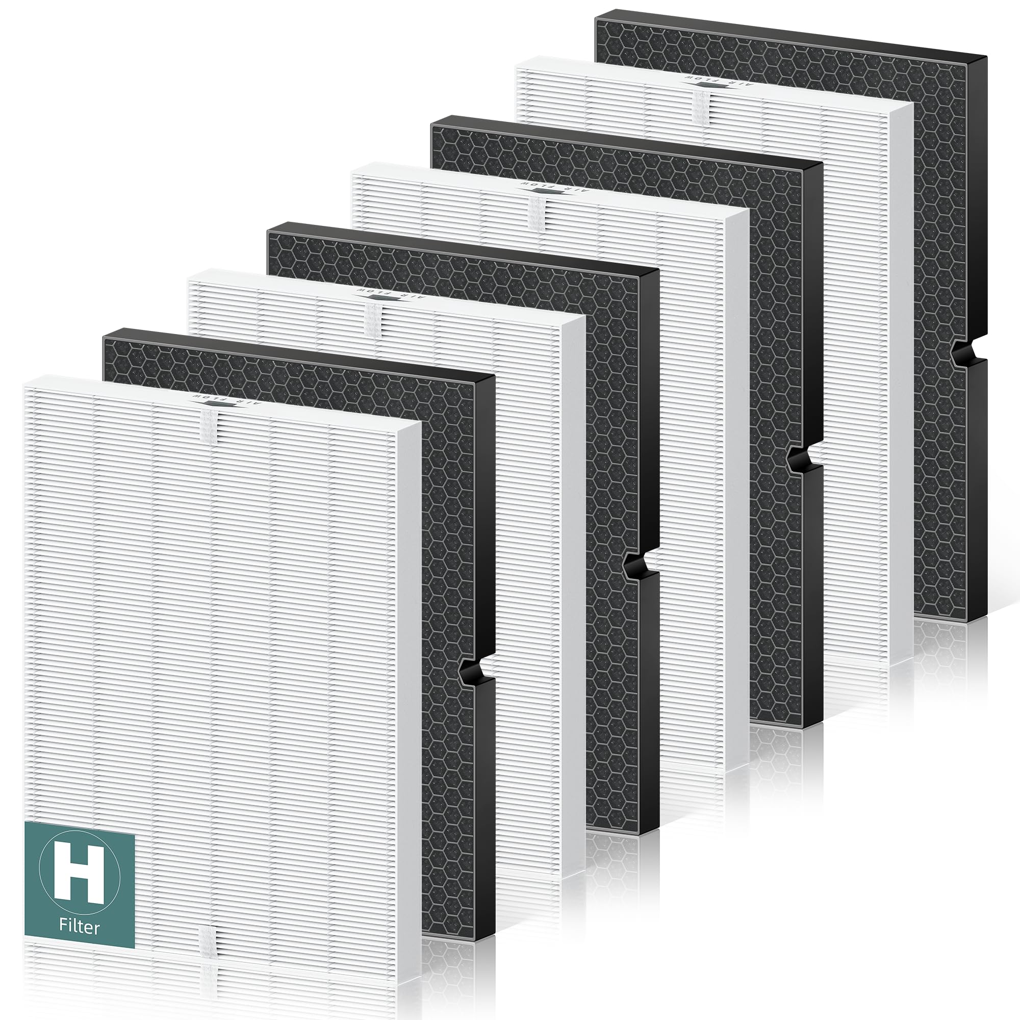 Photo 1 of 116130 Replacement Filter H for Winix 5500-2 AM80 Plasmawave Air Purifier, High Efficiency Filter and Activated Carbon Filter Combo Pack, 4 Set
